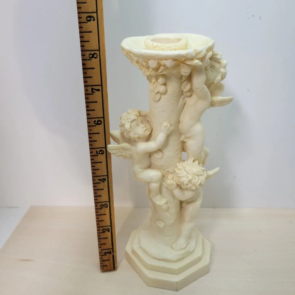 Vintage Norleans Cherub Angel Candle Holders Pair‎ Italian Made Home Decor
